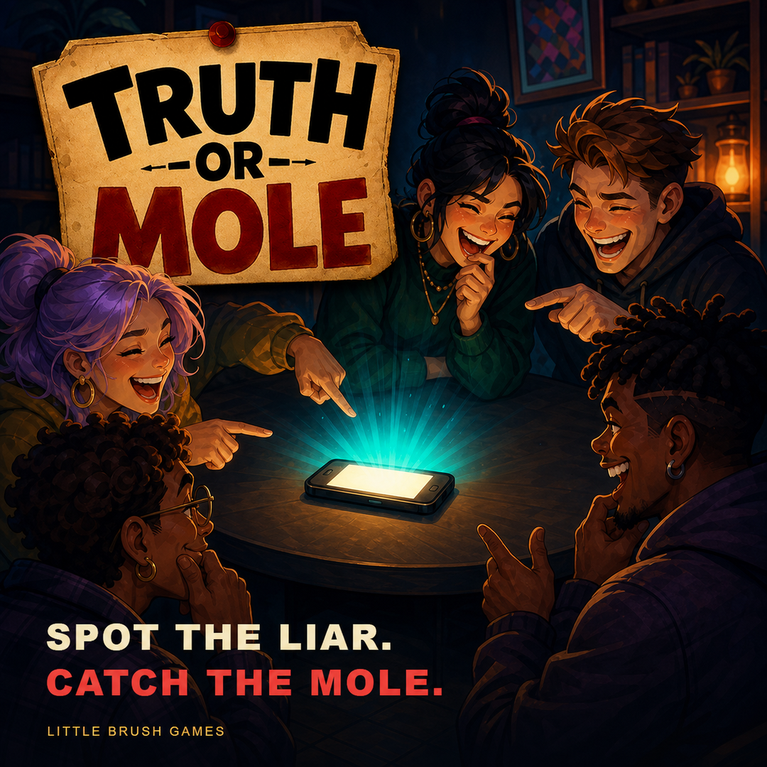Quadratisches Truth or Mole Key Art