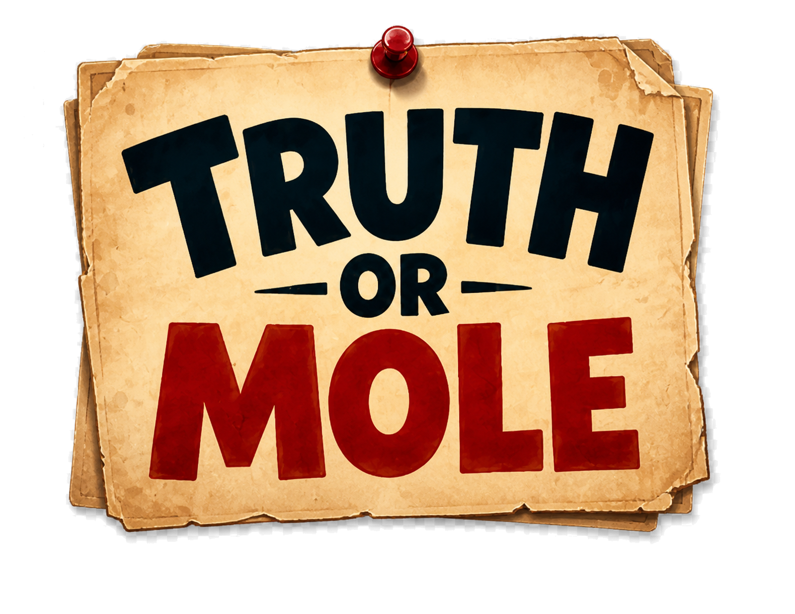 Offizielles englisches Truth or Mole Titelmotiv auf Papier