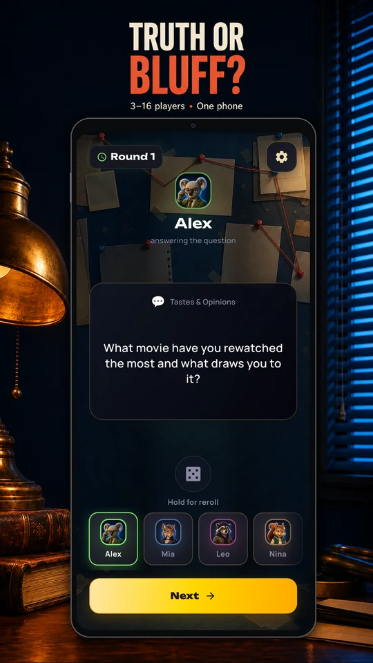 A player receives a public question