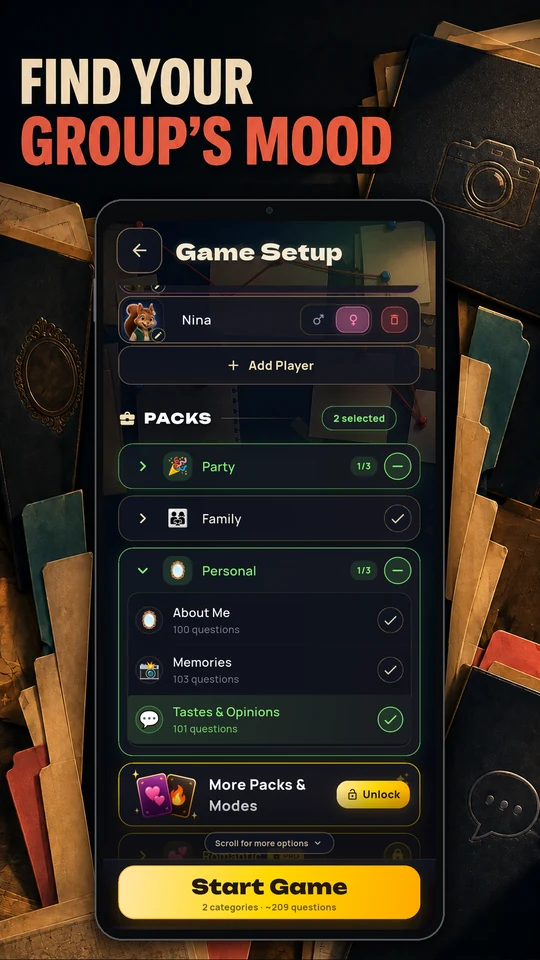 Question-pack selection